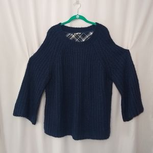 Oddy chunky knit and flannel sweater